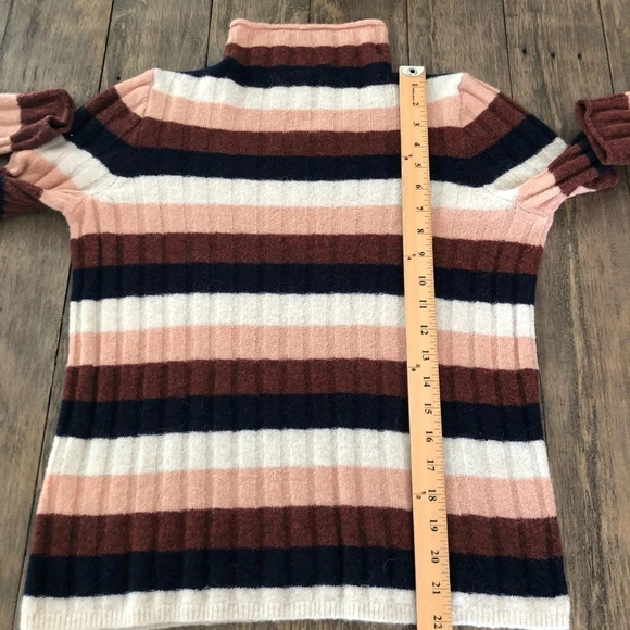 Madewell Size Medium Evercrest Stripe Mockneck Sweater Pullover Softest Knit M - Picture 6 of 6